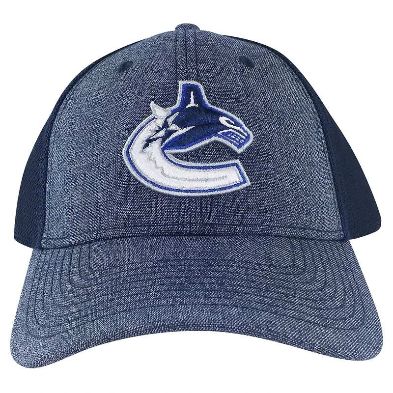 Casquette flexible des Canucks de Vancouver pour hommes, American Needle Heather, bleu marine