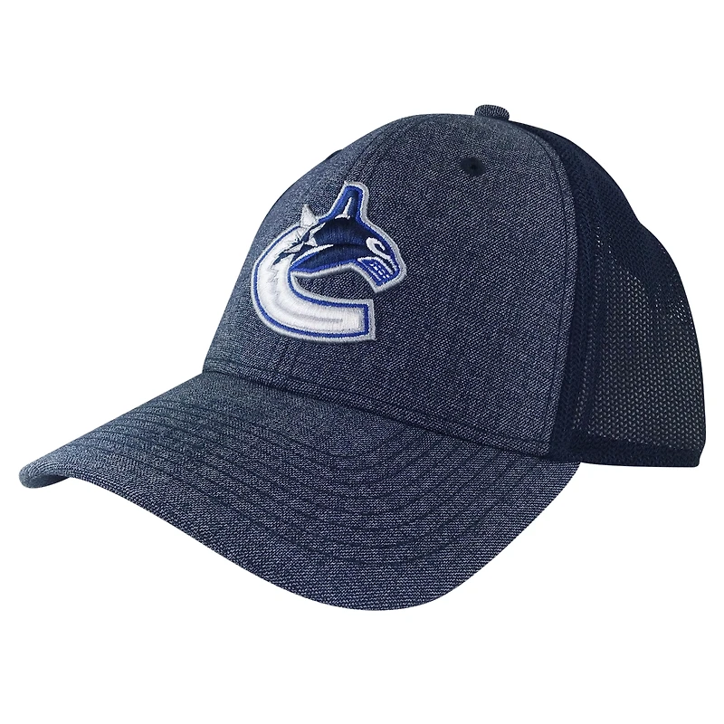 Casquette flexible des Canucks de Vancouver pour hommes, American Needle Heather, bleu marine