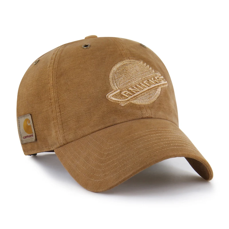 Casquette ajustable Carhartt x '47 marron Vancouver Canucks Dyed Clean Up pour homme