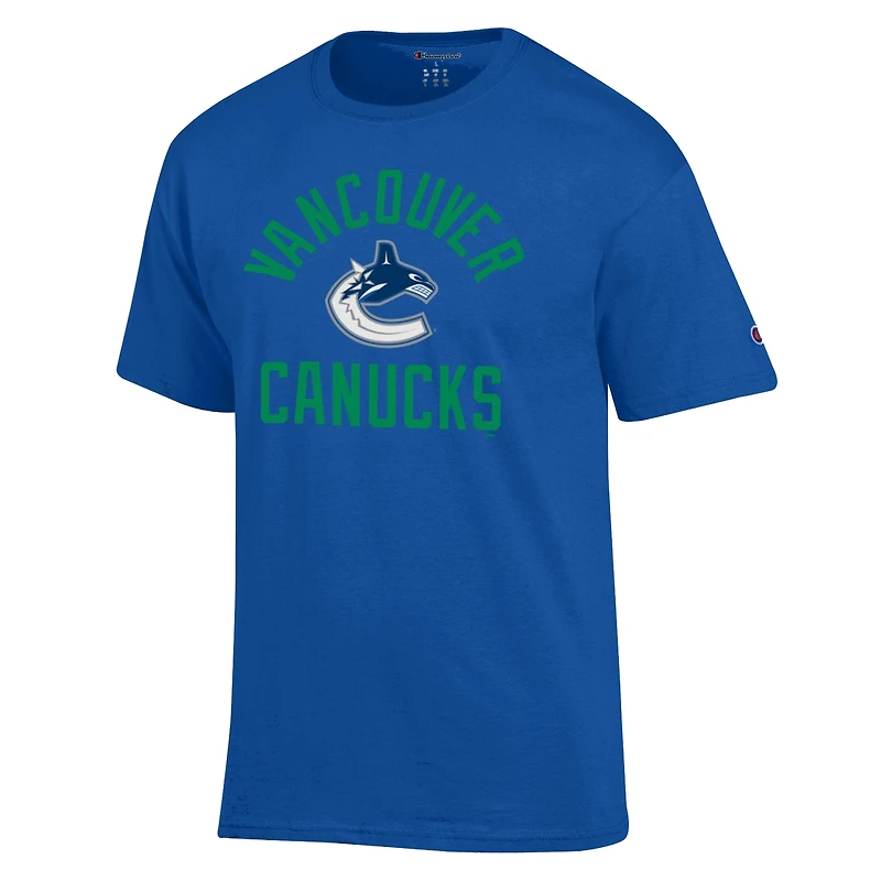 Men's Champion  Blue Vancouver Canucks Primary Logo Jersey T-Shirt