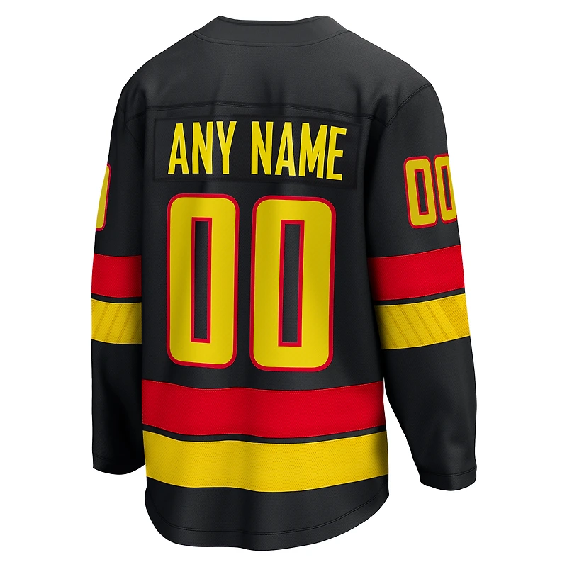 Maillot personnalisé noir Fanatics des Canucks de Vancouver pour hommes