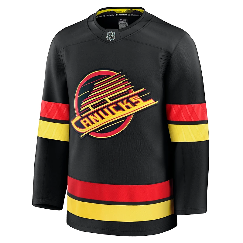 Maillot de remplacement noir Fanatics pour homme des Vancouver Canucks
