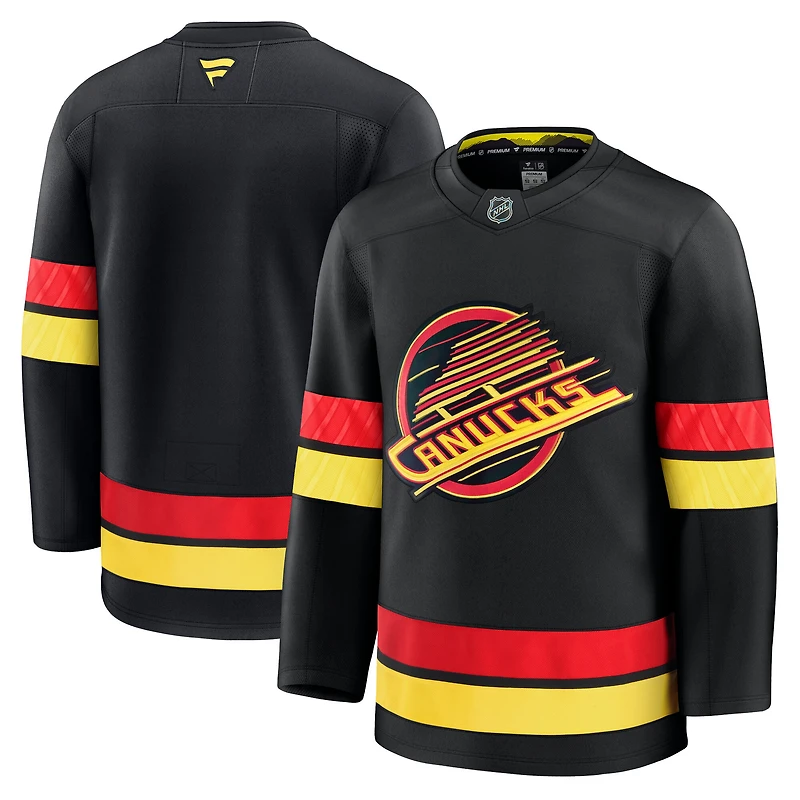 Maillot de remplacement noir Fanatics pour homme des Vancouver Canucks