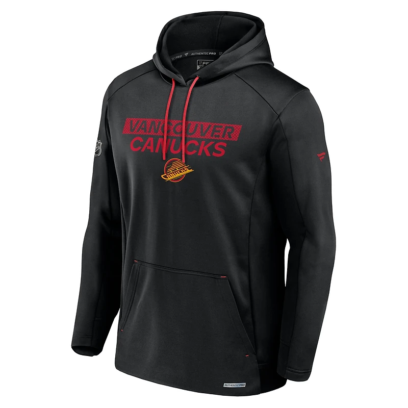 Sweat à capuche en molleton noir authentique Pro Alternate des Canucks de Vancouver Fanatics pour homme