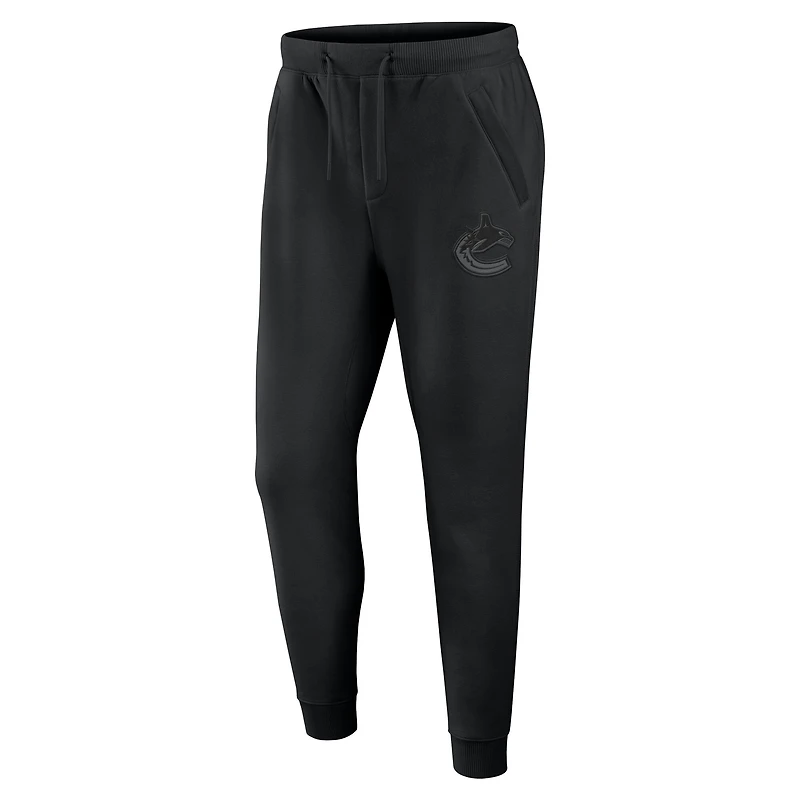Men's Fanatics  Black Vancouver Canucks Authentic Pro Road Fleece Sweatpants