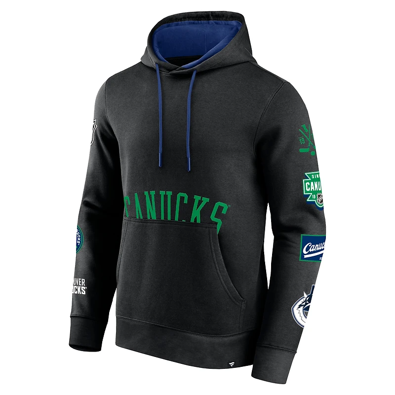 Sweat à capuche noir Fanatics pour hommes des Canucks de Vancouver Wild Winner