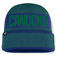 Men's Fanatics Blue/Green Vancouver Canucks Fundamentals Shelter Cuffed Knit Hat