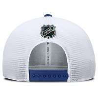 Casquette de camionneur ajustable Authentic Pro Rink Lockup bleu/blanc des Canucks de Vancouver pour hommes