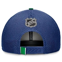Casquette ajustable Fanatics Blue Vancouver Canucks Authentic Pro Home Ice Trucker pour homme