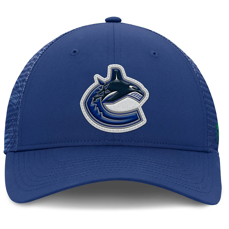 Men's Fanatics Blue Vancouver Canucks Authentic Pro Home Ice Trucker Adjustable Hat