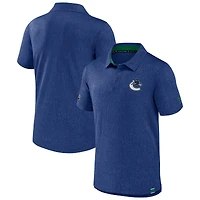 Men's Fanatics Blue Vancouver Canucks Authentic Pro Jacquard Polo