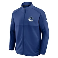 Veste zippée intégrale Authentic Pro Rink bleue Fanatics pour homme des Canucks de Vancouver
