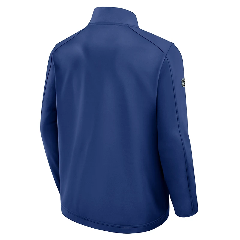 Veste zippée intégrale Authentic Pro Rink bleue Fanatics pour homme des Canucks de Vancouver
