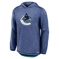 Men's Fanatics  Blue Vancouver Canucks Authentic Pro Rink Lightweight Pullover Hoodie