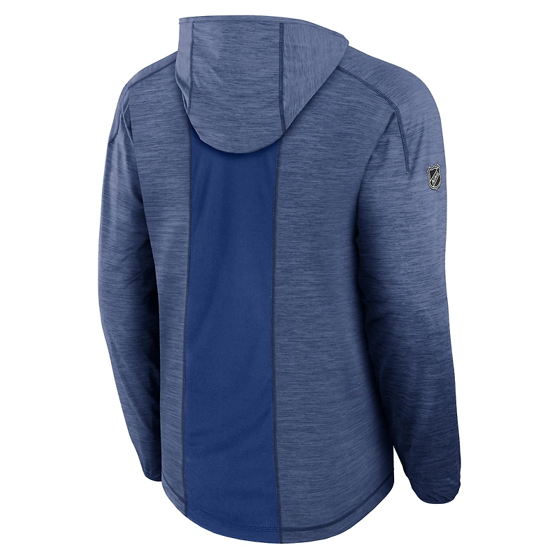 Men's Fanatics  Blue Vancouver Canucks Authentic Pro Rink Lightweight Pullover Hoodie