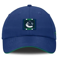 Casquette ajustable authentique Pro Rink Pinnacle des Canucks de Vancouver pour hommes Fanatics Blue