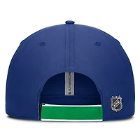 Casquette ajustable authentique Pro Rink Pinnacle des Canucks de Vancouver pour hommes Fanatics Blue