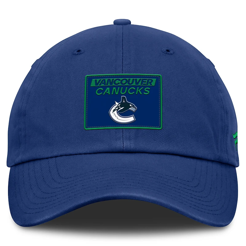 Men's Fanatics Blue Vancouver Canucks Authentic Pro Rink Prime Adjustable Hat