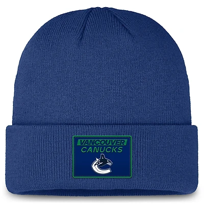 Men's Fanatics Blue Vancouver Canucks Authentic Pro Rink Prime Cuffed Knit Hat