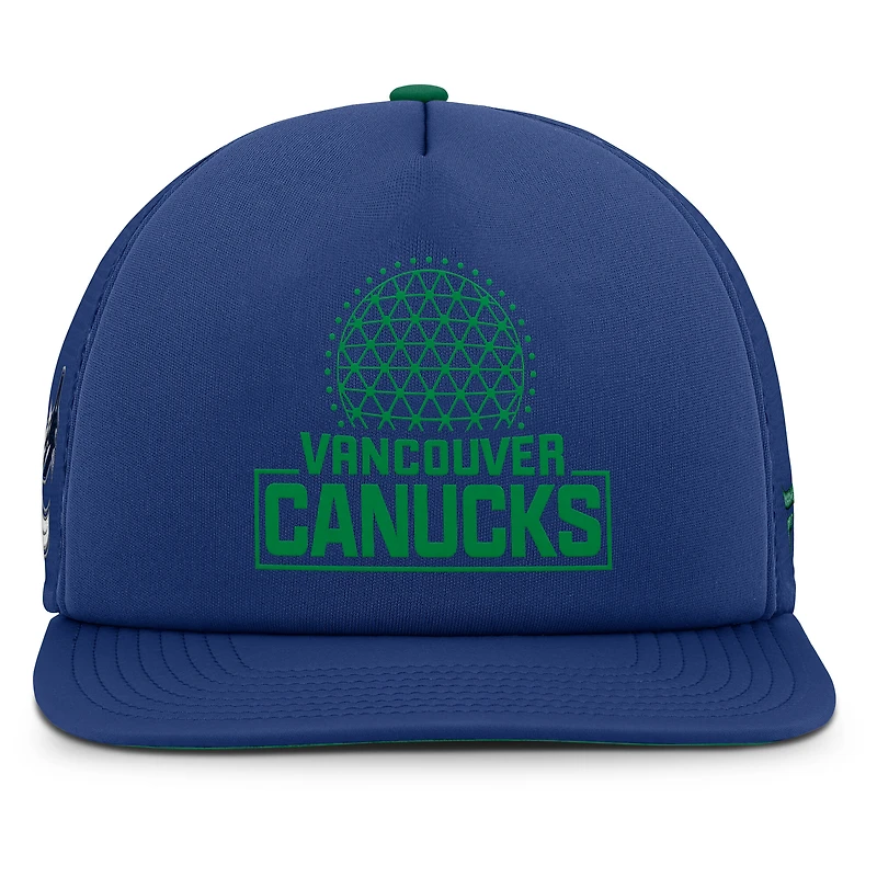 Men's Fanatics Blue Vancouver Canucks Authentic Pro Rink Snapback Hat