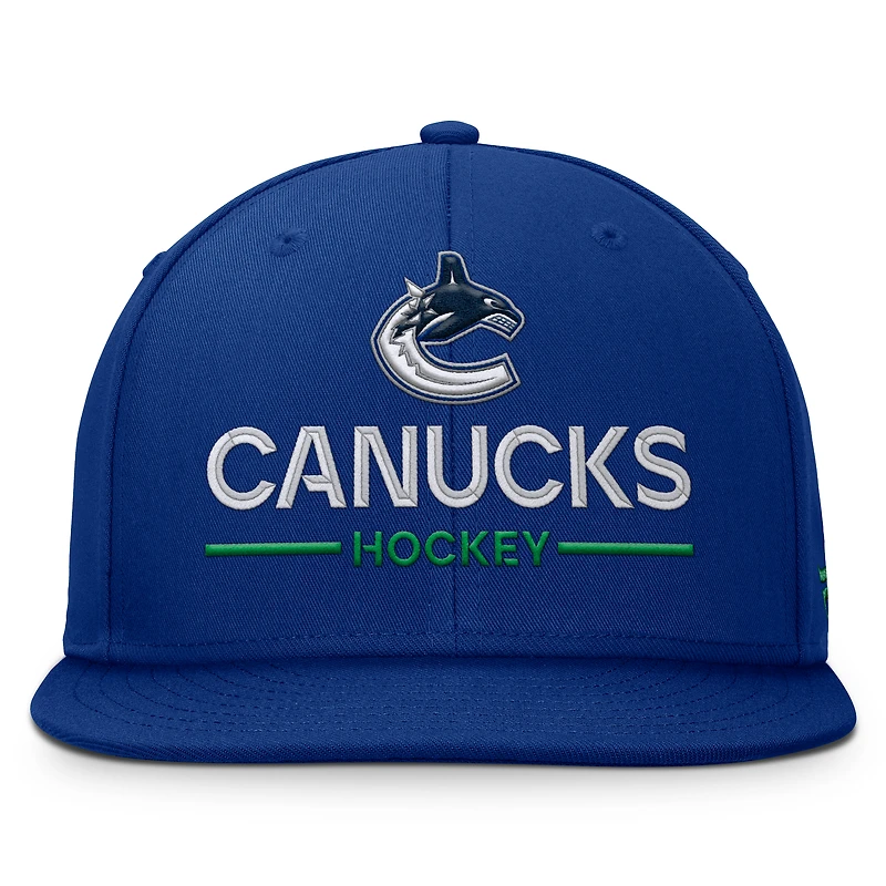 Men's Fanatics Blue Vancouver Canucks Authentic Pro Rink Snapback Hat