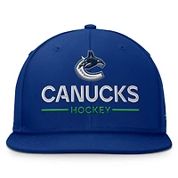 Men's Fanatics Blue Vancouver Canucks Authentic Pro Rink Snapback Hat