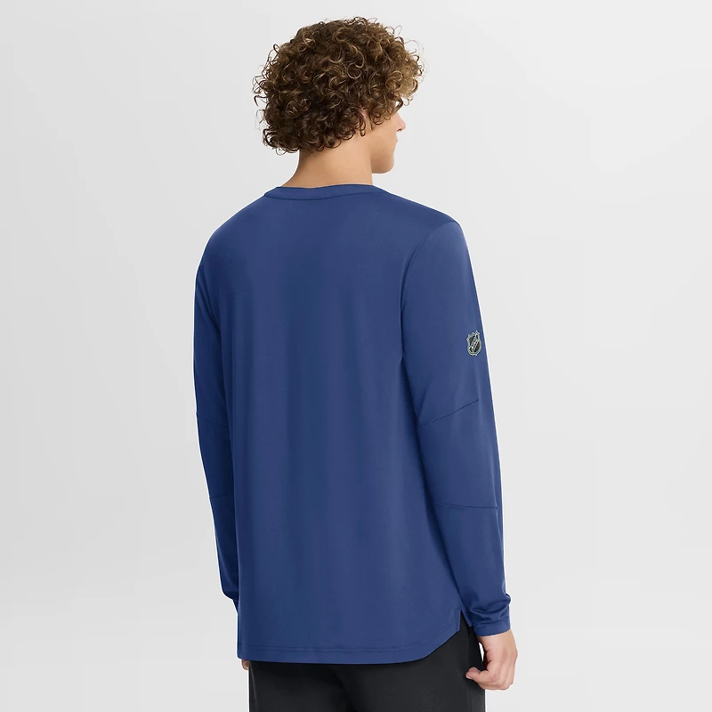 Men's Fanatics Blue Vancouver Canucks Authentic Pro Rink Tech Long Sleeve T-Shirt