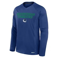 T-shirt à manches longues raglan authentique Pro Rink Tech bleu Fanatics des Canucks de Vancouver pour homme