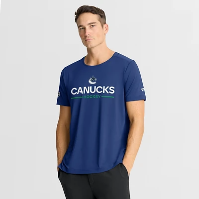 T-shirt technique authentique Pro Rink bleu Fanatics des Canucks de Vancouver pour homme