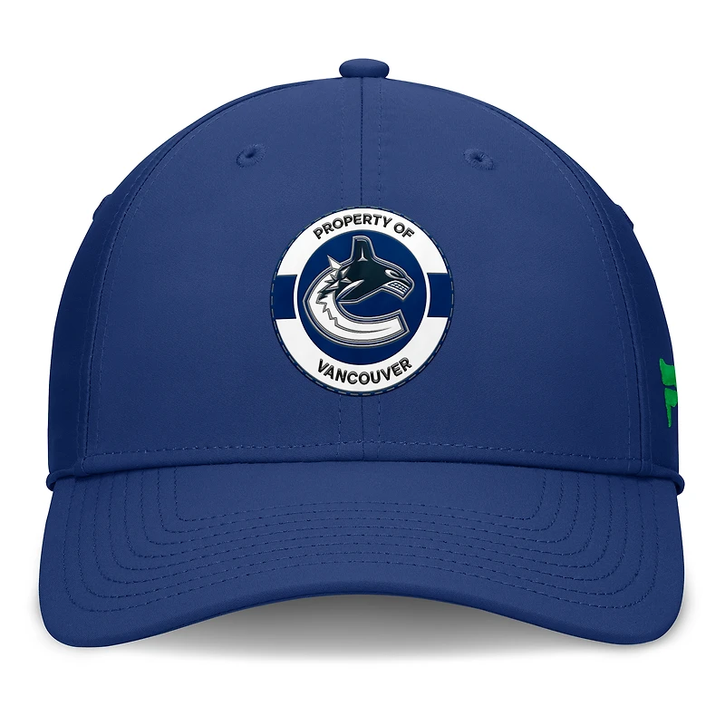 Men's Fanatics Blue Vancouver Canucks Authentic Pro Train Flex Hat