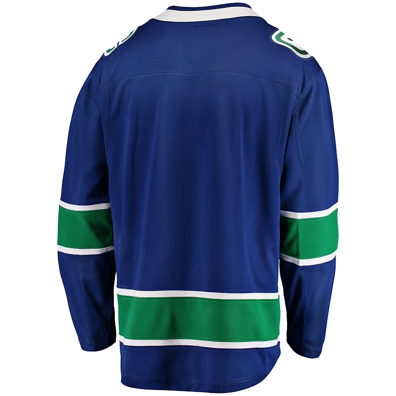 Maillot Breakaway de l'équipe à domicile des Canucks Vancouver Fanatics pour hommes, bleu