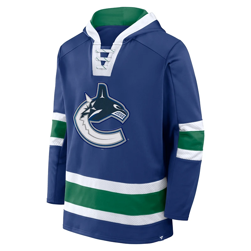 Sweat à capuche en polaire bleu fanatiques pour hommes Vancouver Canucks Inside Line