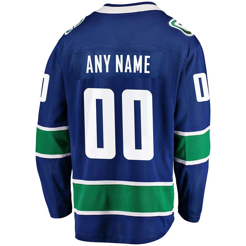 Men's Fanatics Blue Vancouver Canucks Premier Breakaway - Custom Jersey