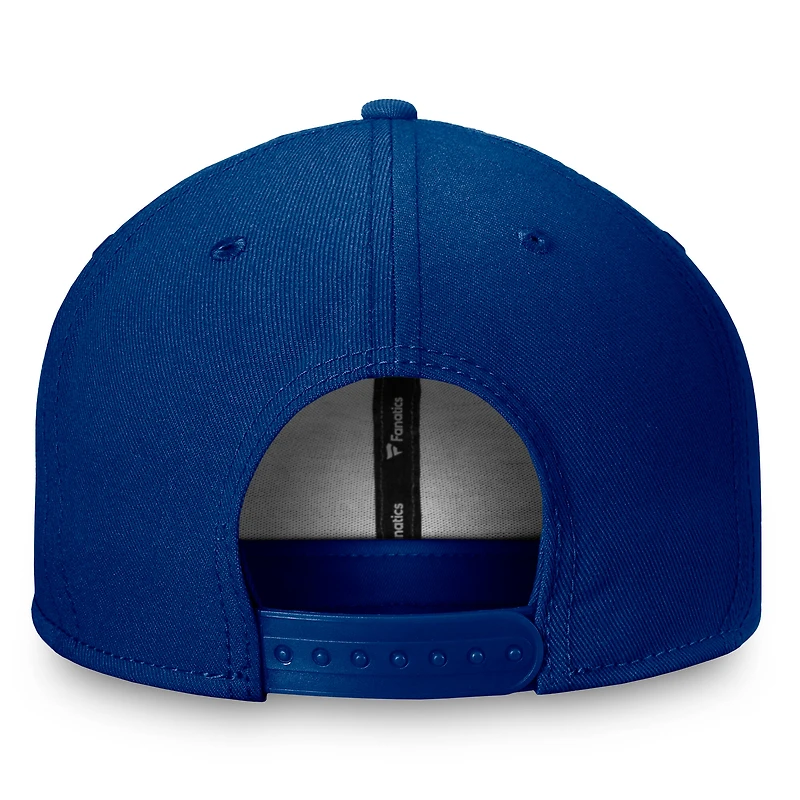 Casquette Snapback Fanatics bleue pour homme avec logo principal des Canucks de Vancouver