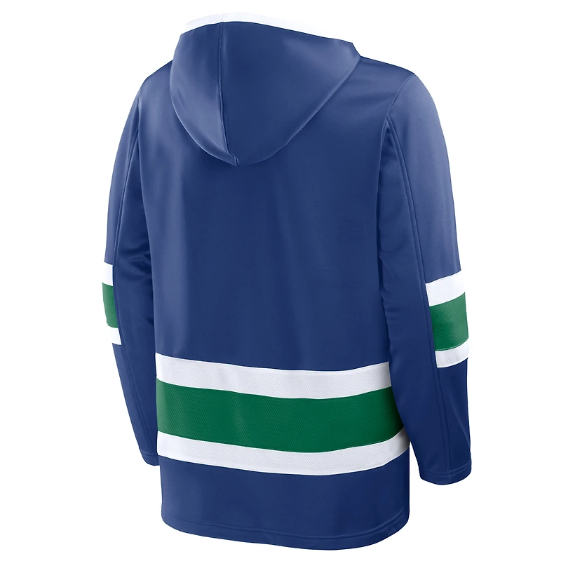Men's Fanatics Blue Vancouver Canucks Prime Time Fleece Hoodie