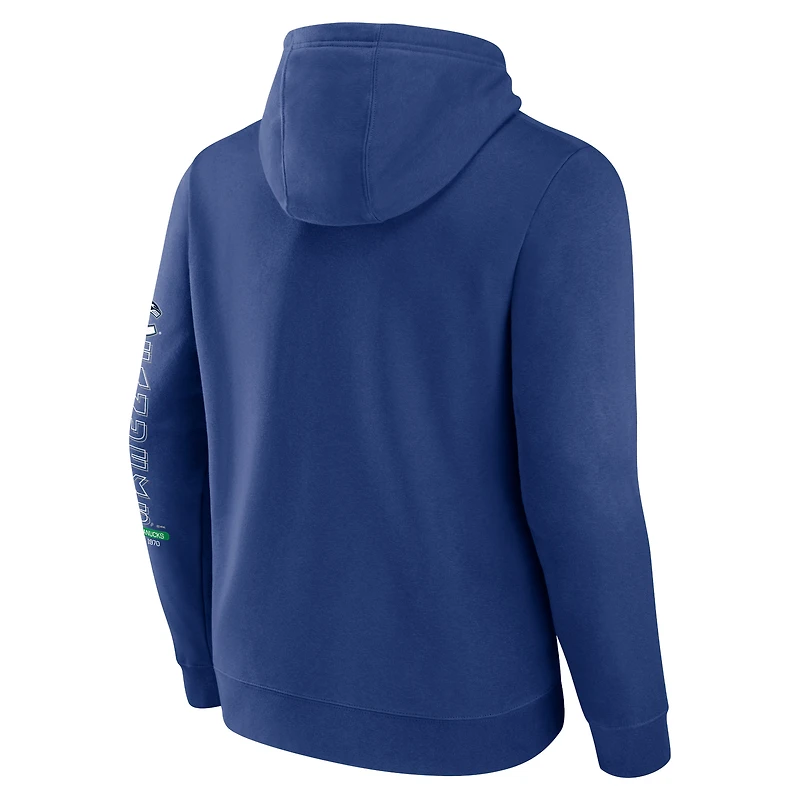 Chandail à capuchon bleu Fanatics Revolution des Canucks de Vancouver pour hommes