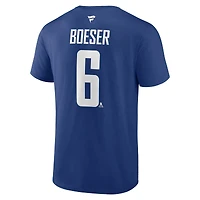 Fanatics Branded Brock Boeser Blue Vancouver Canucks Logo Authentic Stack Name and Number - T-shirt