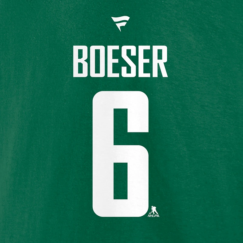 Men's Fanatics Brock Boeser Green Vancouver Canucks Authentic Stack Name & Number T-Shirt