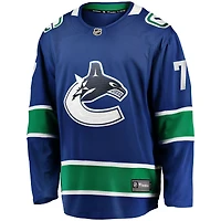 Fanatics pour hommes Carson Soucy bleu Vancouver Canucks Home Premier Breakaway Player - Maillot