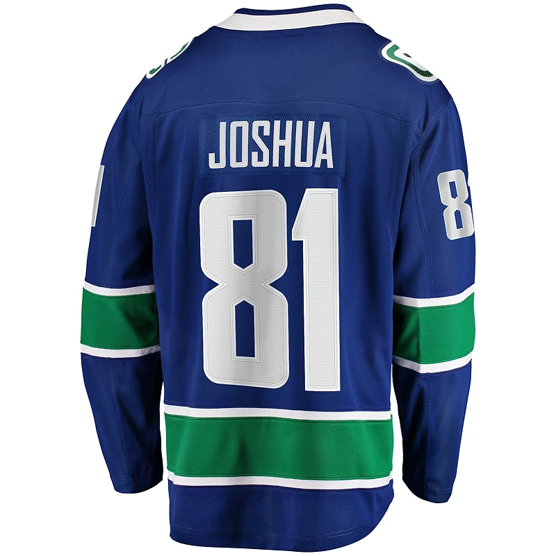 Fanatics pour hommes Dakota Joshua bleu Vancouver Canucks Home Premier Breakaway Player - Maillot