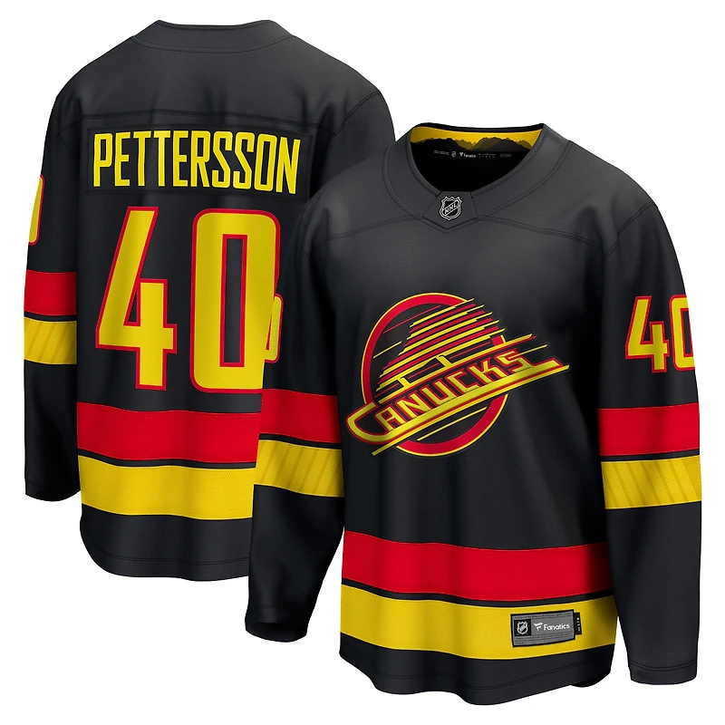 Fanatics pour hommes Elias Pettersson noir suppléant des Canucks de Vancouver - Maillot joueur Premier Breakaway 2022/23