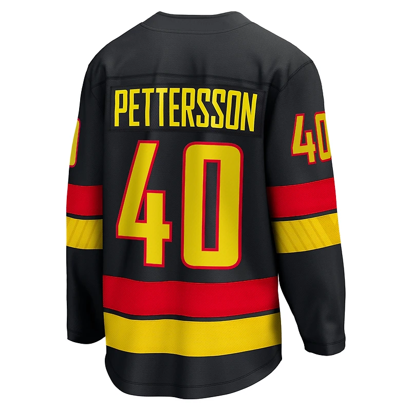 Fanatics pour hommes Elias Pettersson noir suppléant des Canucks de Vancouver - Maillot joueur Premier Breakaway 2022/23