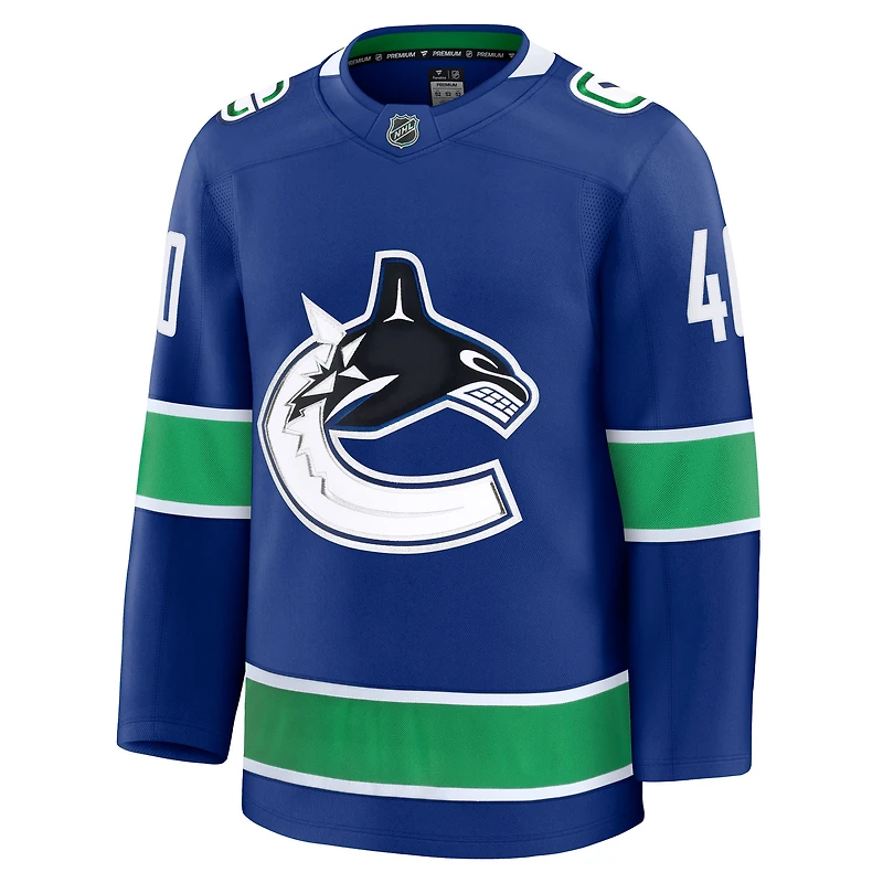 Maillot de joueur à domicile bleu des Vancouver Canucks Fanatics Elias Pettersson pour homme