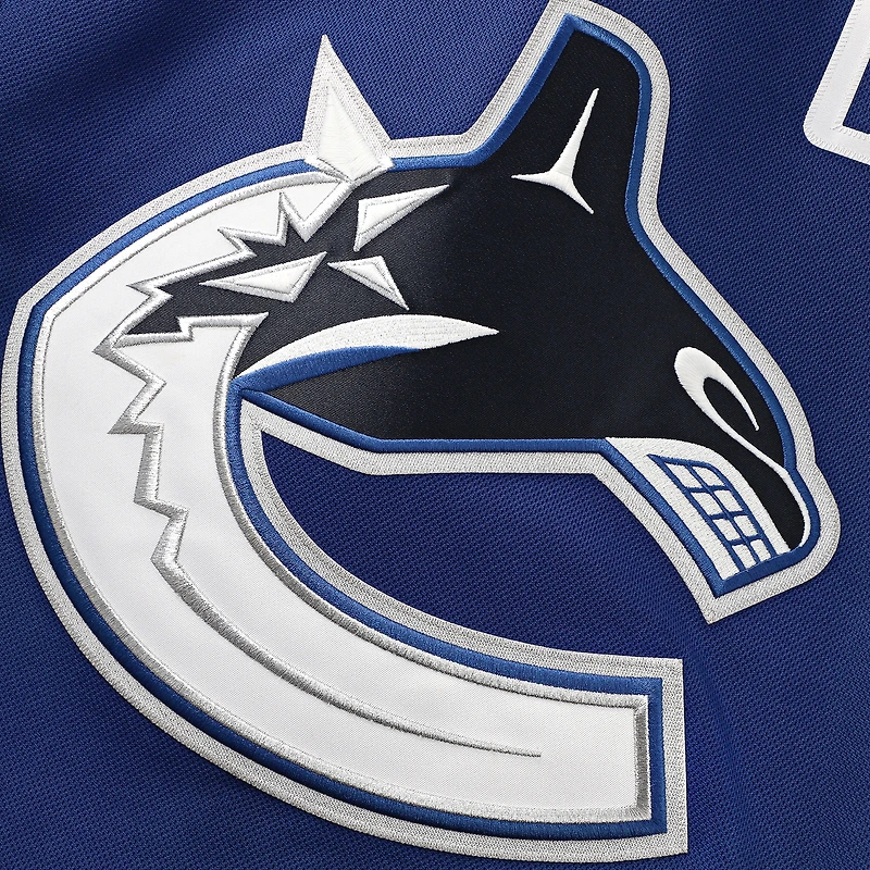 Maillot de joueur à domicile bleu des Vancouver Canucks Fanatics Elias Pettersson pour homme