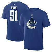 Men's Fanatics Evander Kane Blue Vancouver Canucks Authentic Stack Name & Number T-Shirt