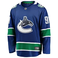 Maillot bleu Evander Kane Fanatics pour homme des Vancouver Canucks Home Breakaway