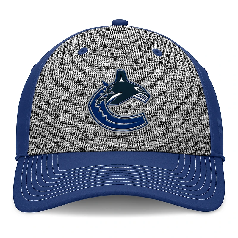 Men's Fanatics Gray/Blue Vancouver Canucks Fundamental Top Shelf 2-Tone Flex Hat