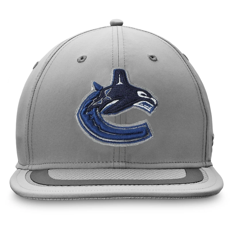 Men's Fanatics Gray Vancouver Canucks Authentic Pro Home Ice Snapback Hat