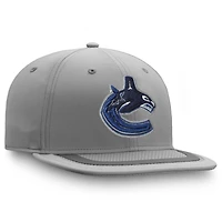 Men's Fanatics Gray Vancouver Canucks Authentic Pro Home Ice Snapback Hat
