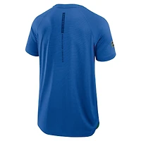 T-shirt de performance authentique Pro Rink Raglan bleu chiné Fanatics pour homme des Canucks Vancouver